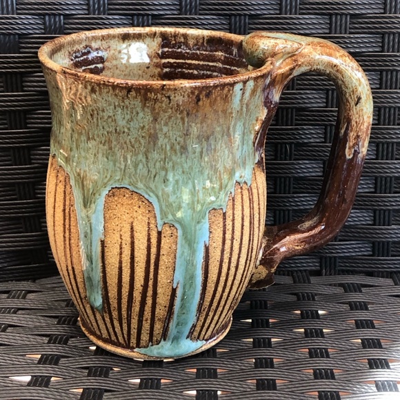 Drippy Mug in Tortoise Splash Glaze MazMar Studio Art Pottery - Picture 1 of 10